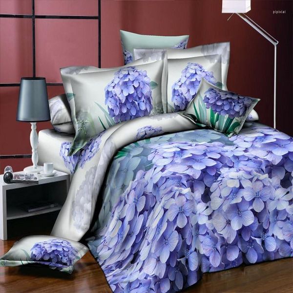 Set di biancheria da letto di lussuosa rosa fiori di rosa copritura set 3d copertina/copertura piumino fogli di letti da letto lettiere decorazioni per foglie verdi