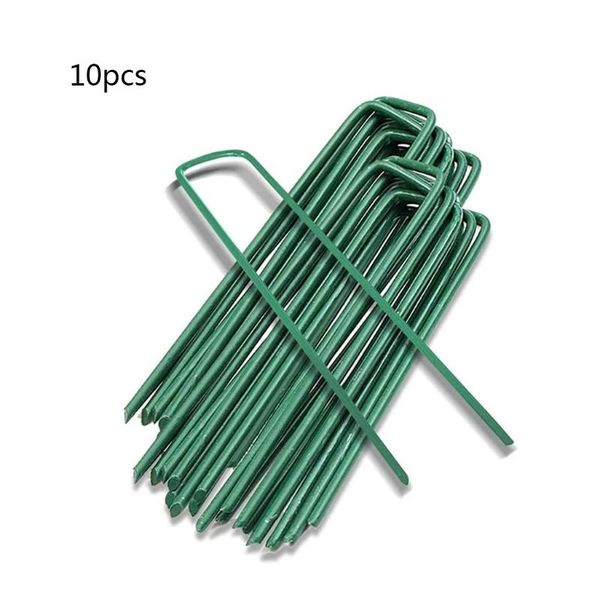 Suprimentos de jardim Outros 10 PCs Staples em forma de U Stakes de terra pinos pinos de pinos para proteger a barreira da barreira de grama da fazenda da fazenda tenda de grama