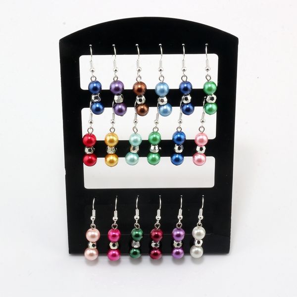 16pair Creative Glass Bead Bead Серьги для женщин -ювелирных девушек модные аксессуары