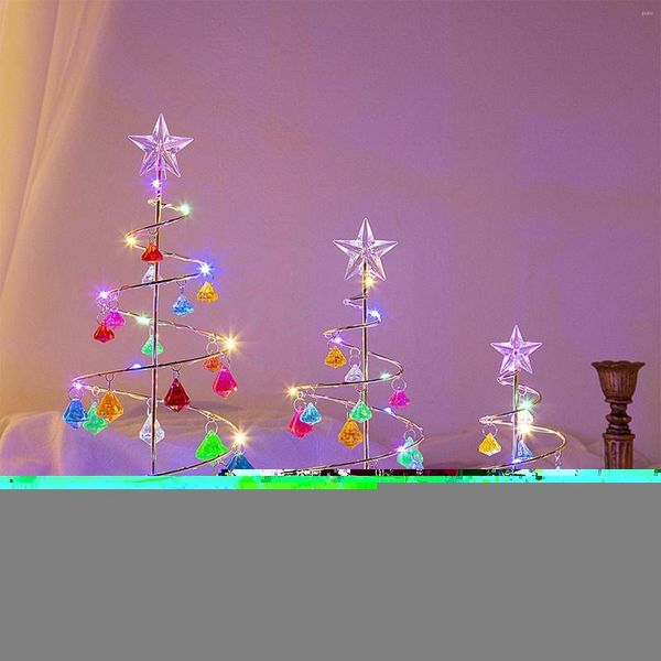 Decorazioni natalizie LED Atmosphere Night Light Crystal Tree Shape Forniture Lampada da tavolo da scrivania incandescente U2D0