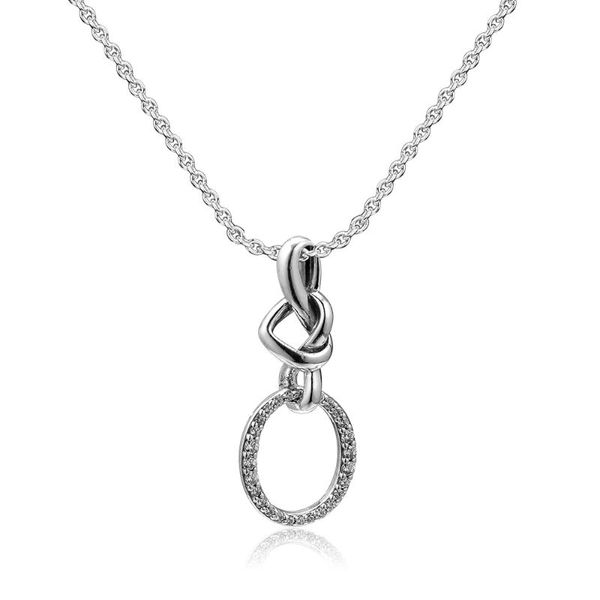 Catene Collana con cuore annodato Kolye Girocollo Gioielli da donna Collares De Moda Catena in argento sterling 925 Colar Bijoux Femme CollierChains