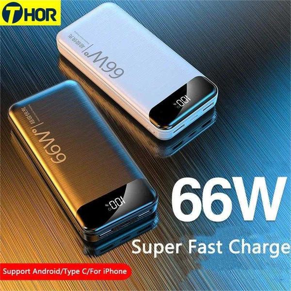 Bancos de energia do telefone celular 66W Super Fast Charging 30000mAh Power Bank para Huawei P40 Laptop PowerBank Canstar de bateria portátil para iPhone J230217