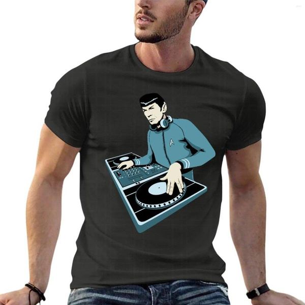 Camisetas masculinas dj spock estrela paródia engraçada camisa de tamanho grande roupas mass de algodão de rua de algodão grande camiseta