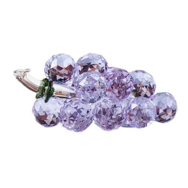 Figurine decorative Oggetti Facted Crystal Grape Fermacarte Cut Glaze Fruit Figurine Glass Home Wedding Decor Regalo di Natale da collezione