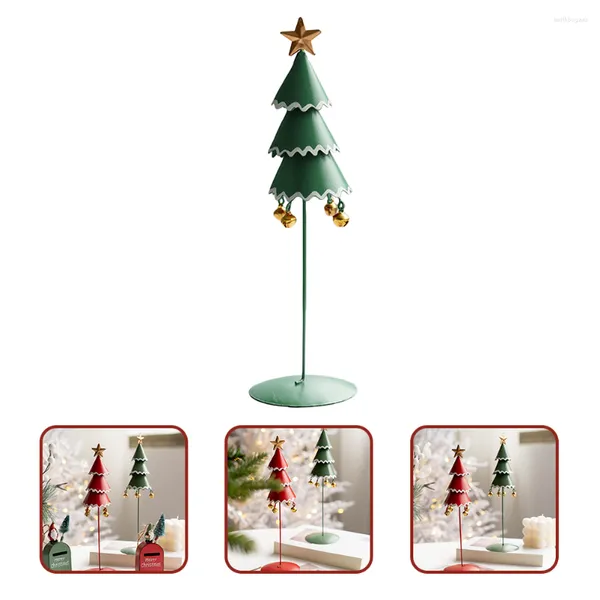 Decorações de Natal Árvores Árvores de mesa de mesa de mesa de metal decoração de férias de férias gancho de arame artificial minúsculo mini falso