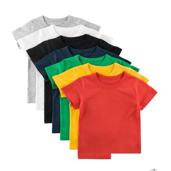 Auto Dvr T-Shirts T-shirts Uni Sommer T-shirt Jungen Mädchen Einfarbig Top T Kurzarm Sport Baumwolle T-shirt Für Jungen kinder Kleidung 2 Zu Dhrde