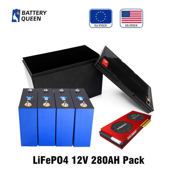 DIY GRAD A DIY 12V 280AH LIFEPO4 Batterie f￼r Solarenergiespeicher Prismatic wiederaufladbares Fall mit Smart BMS 200A mit Bluetooth