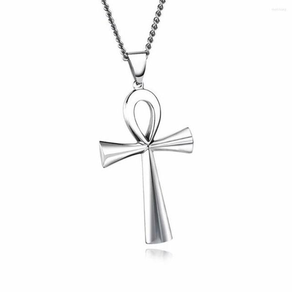 Pendant Necklaces 12Pcs Men & Women Fashion Egyptian Life Symbol Necklace Simple Classic Cross Guardian Jewelry Religious Gift