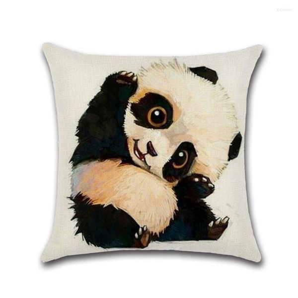 Cuscino Simpatico Cartone Animato Panda Copertura Cotone Lino Federa Decorativa Divano Custodia Accessori Per La Casa Auto Almohada ZT181