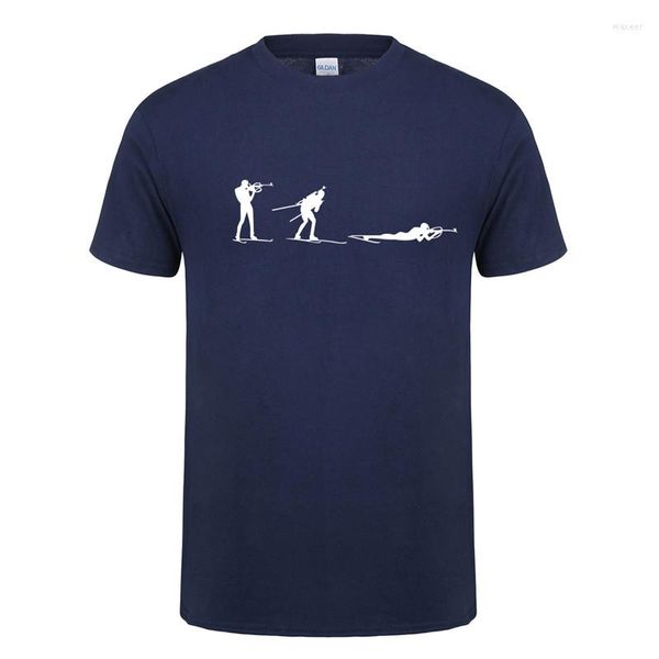 Camisetas masculinas de inverno de inverno Biathlon Men camisa de verão Moda curta o pescoço de camiseta de camiseta de algodão Tops Tee OT-796