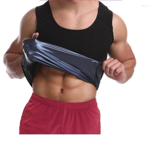 Männer T-Shirts 2023 Männer Schweiß Reißverschluss Weste T-Shirts Sauna Körper Shapewear Taille Trainer Gürtel Abnehmen Thermo Fitness Workout Anzüge