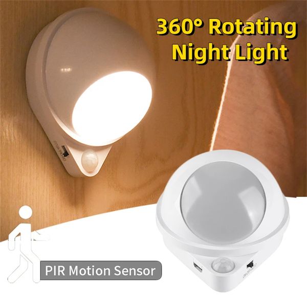 TOKILI PIR Sensore Night Lights Motion Attivazione USB Ricarica Wireless Baby Nightlight Lample a parete a LED per armadio da letto per la camera da cucina Scapaci di illuminazione scale