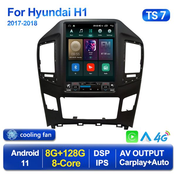 2 DIN Player GPS 2din Android 11 para Rádio DVD de carro de estilo Tesla para Hyundai Grand Starex H1 2015-2018 Multimedia CarPlay estéreo