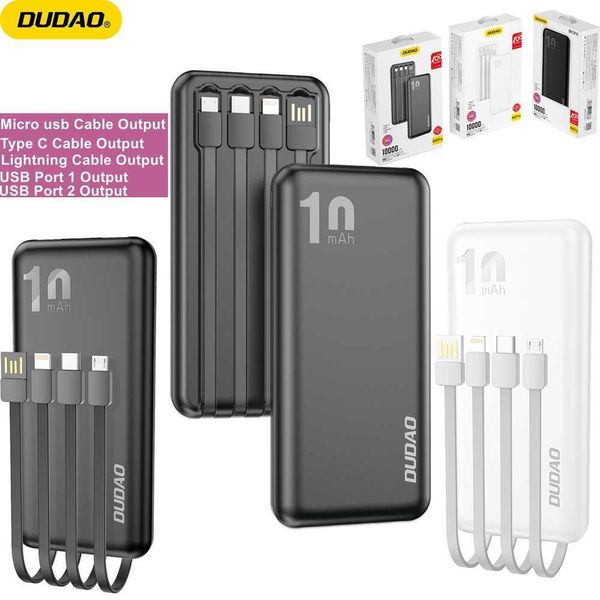 Mobiltelefon -Strombanken 10000 mAH Power Bank mit integriertem Kabel 5V 2A Powerbank Tragbares Ladegerät für iPhone externe Batterie -Power Bank 10000mah J230217