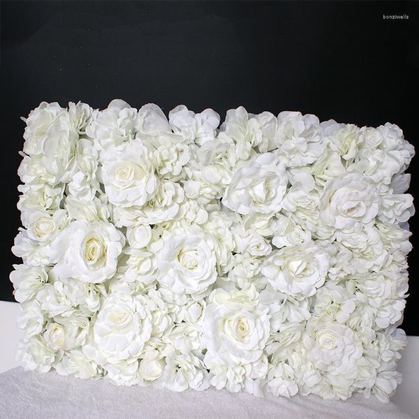 Fiori decorativi 40x60 cm Pannello di fiori 3D Parete artificiale Decorazioni di nozze Compleanno Baby Shower Party Sfondo Puntelli personalizzati