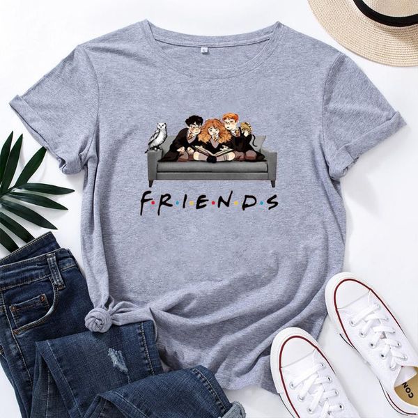 Damen T-Shirts FRIENDS Muster für Frauen Tierbild Vintage Mode Damen T-Shirts Cottonstranger Things Freizeithemd