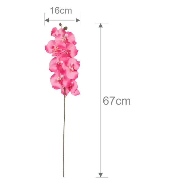 Ghirlande di fiori decorativi PATIMATE Farfalla artificiale Orchidea Fiori artificiali per la decorazione Bouquet di fiori di seta Phalaenopsis Real Touch Fiori finti T230217