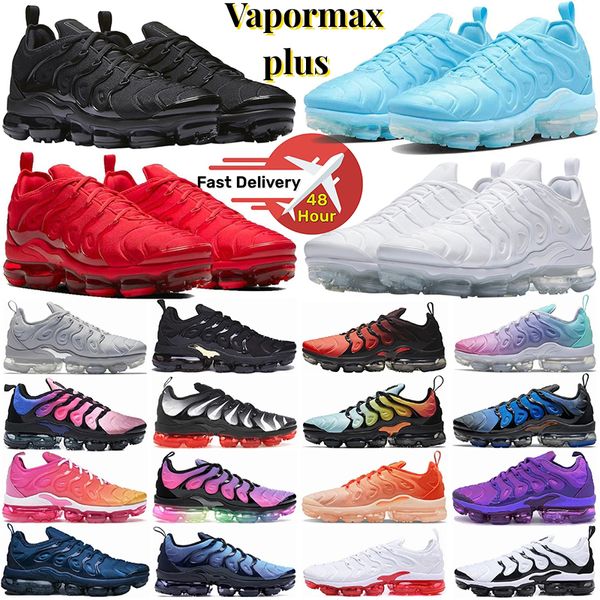 Tn Plus Scarpe da corsa Uomo Donna University Blue Triple Black White Shark Coquettish Purple Since 1972 Yolk Bubblegum Cherry Tns Mens Trainers Outdoor Sneakers T8