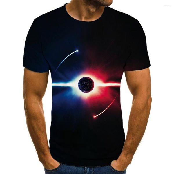 T-shirts pour hommes 2023 T-shirts imprimés en 3d pour femmes pour hommes Doux et confortable Respirant Univers Spectaculaire Planète Tops