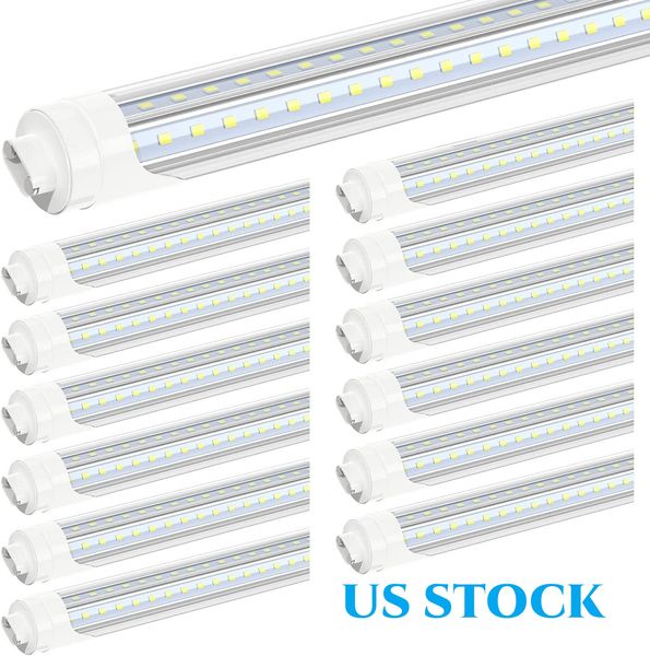 R17D/HO 8FT LED Tüp Ampulleri -(12 Paket) Döndürme V Şeker, 5000K Gün Işığı 72W, 7200LM, 110W Eşdeğer F96T12, Clear Cover, T8/T10/T12 Değiştirme, Çift Uç Güçlü, Bypass