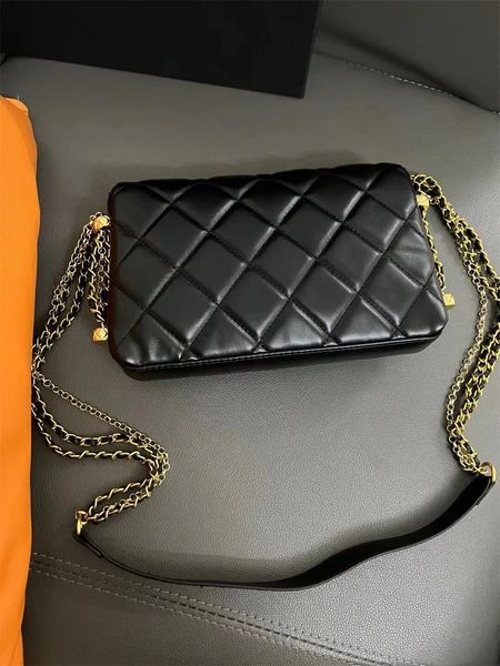 Bolsa de noite de moda Bag de Rhombus Classic Material PU macio com Metal and Pearl Pattern Match Gift Box e Cart￣o de Papel