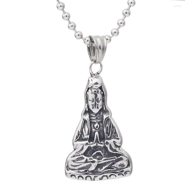 Collane con ciondolo Collana della Dea della Misericordia Pendenti per uomo Ciondoli Buddha Gioielli Mantra