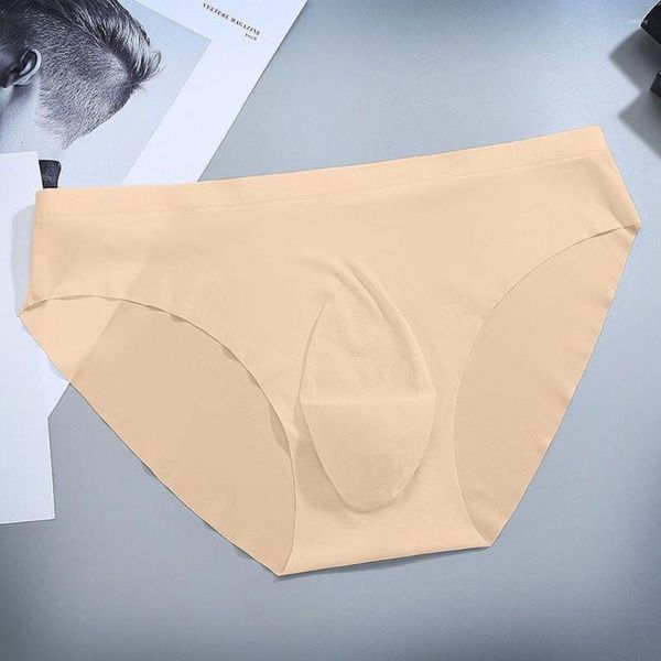 Mutande Intimo da uomo Slip boxer senza cuciture Mutandine sexy trasparenti Custodia in seta di ghiaccio U Convesso morbido Uomo Para Hombre Young