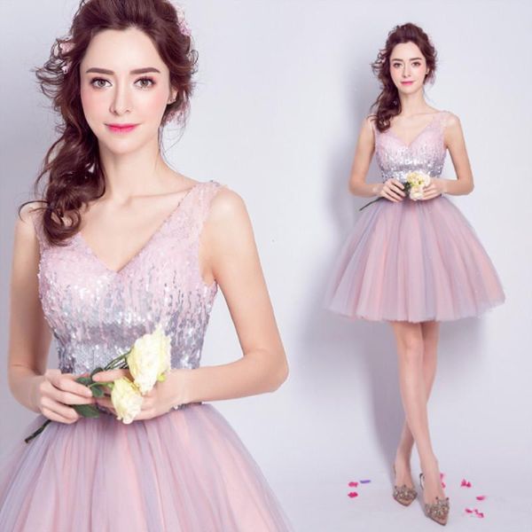Vestidos de festa Chegada Vestido Blink Pink Curta noite abendkleider 2023 vestido formal elegante abiye gece Elbisesi