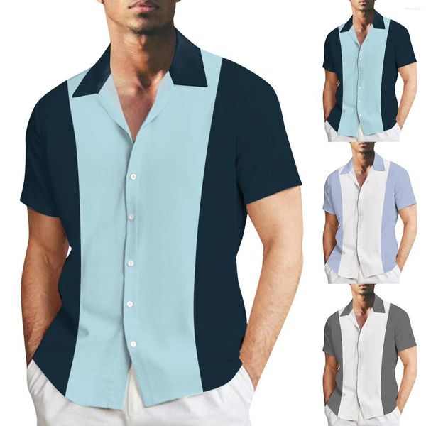 Camisetas masculinas femininas de manga comprida camiseta masculina 3D impressão digital listrada costura verão manga curta vestido xadrez masculino