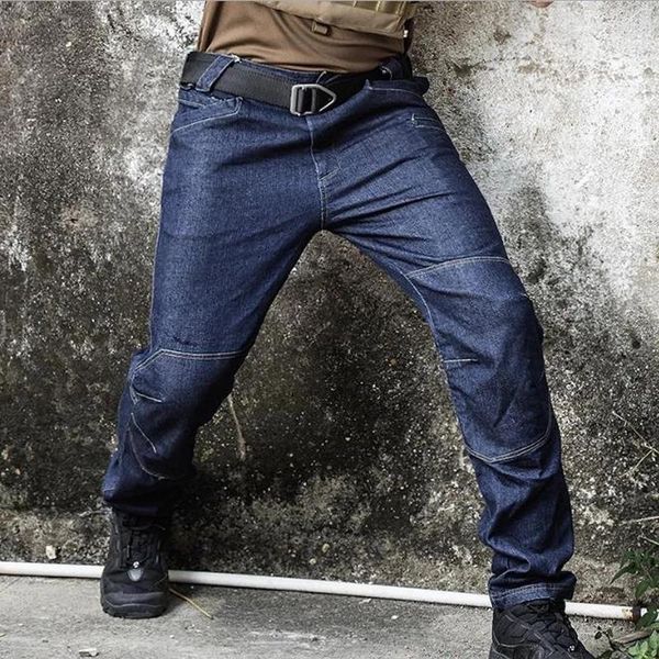 Pantaloni da uomo Jeans da trekking all'aperto Uomo Cargo urbano Casual Allenamento tattico militare Maschile Pantaloni multitasche slim elasticizzatiBoun22 da uomo