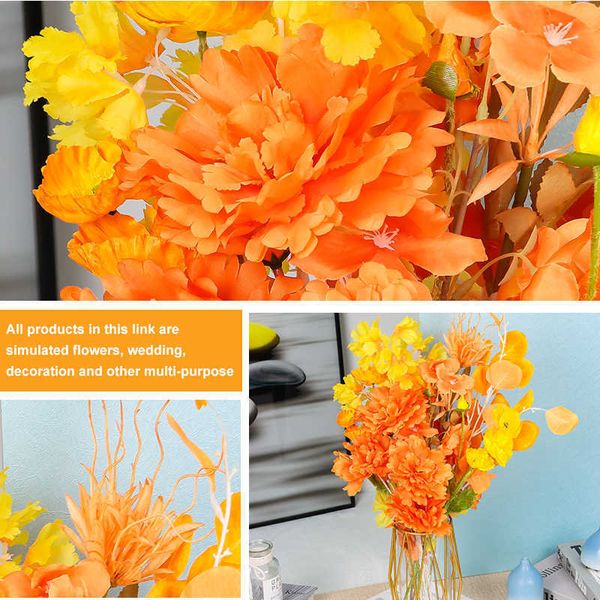 Dekorative Blumen Kränze Herbst Künstliche Blume Seiden Rosenwand Tiktok Zweig Vasen für Home Christmas Dekoration Hochzeit Strauß DIY Zierpflanzen