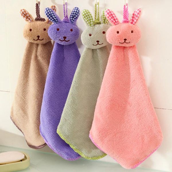 Asciugamano Lovely Baby Hand Cartoon Animal Peluche Cucina Soft Hanging Bath Wipe Regali per bambini