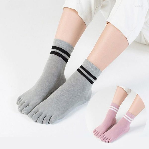 Frauen Socken Baumwolle Zehen gestreift bunte Damen fünf Finger süße Harajuku -Calcetinen Medien de mujer Streetwear Soks Mädchen