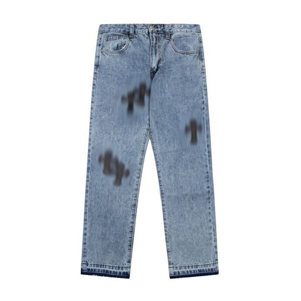 Pantaloni taglie forti da uomo Jeans da uomo Stampa di lettere stampate complete Pantaloni casual moda hip-hop da donna g37s33
