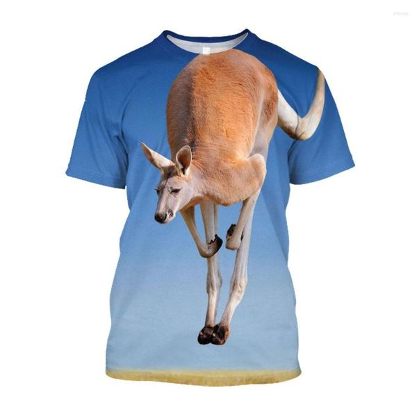 Camisetas masculinas jumeast 3d Animal Kangaroo Men camise