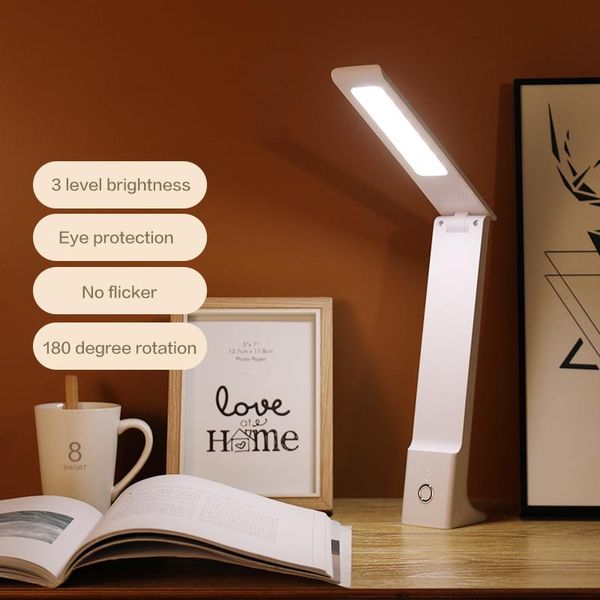 Masa lambaları USB Dokunmatik Döküm Katlama Masası Lamba Göz Koruması Şarj Edilebilir Okuma Işığı Yatak Çalışan Memuru Bilgisayar Bulunabilir