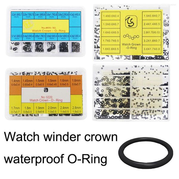 Relógio kits de reparo de 1,4 mm-4,2mm de coroa de borracha de borracha berço de vedação anti-pó a rings de operação O-ring à prova d'água