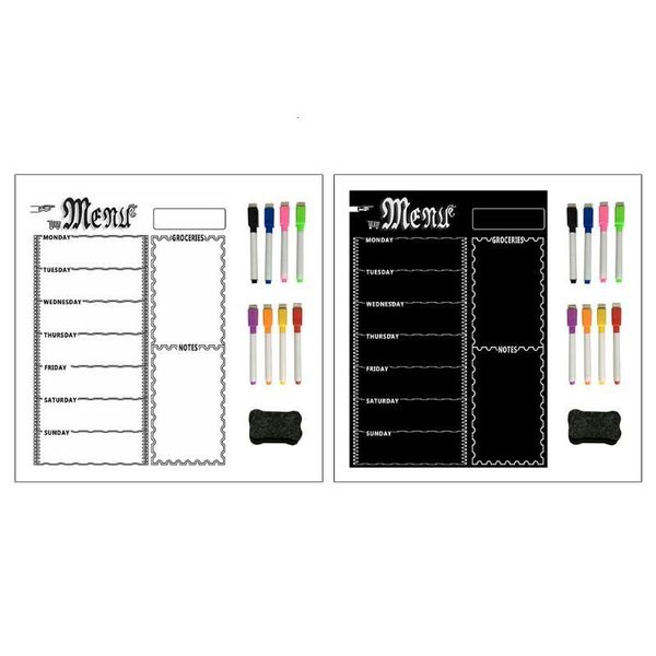 Whiteboards magnetischer Kühlschrank Kreidetafel Wochenmenü Essensplaner Lebensmitteleinkaufsliste Tafel Memo Kühlschrank 230217