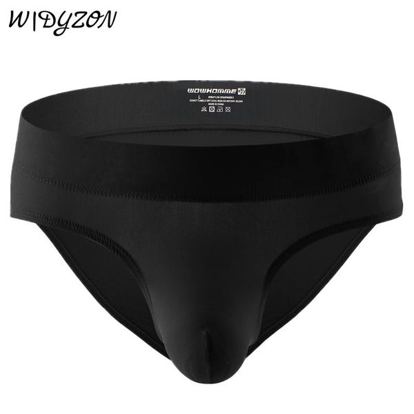 Mutande WIDYZON Intimo di seta del ghiaccio Uomo Pantaloncini corti U Custodia convessa Slip da uomo Ropa Interior Hombre Solido traspirante Gay Cueca Masculina