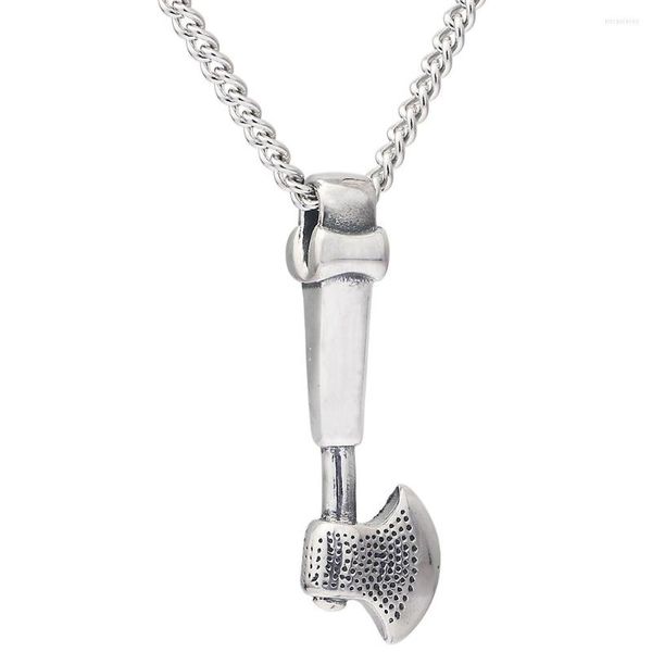 Collane con ciondolo Rock Punk Collana da uomo Vintage Titanium Steel Axe Est Man Gioielli Accessori casual