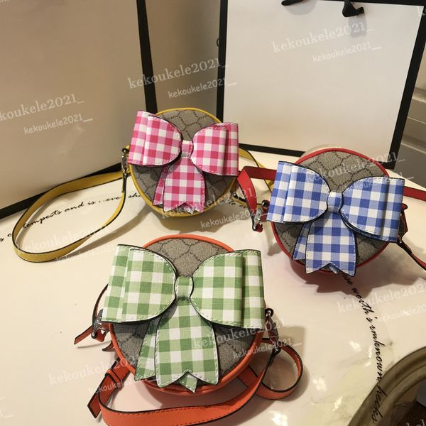 Kızlar Çantalar Çocuklar İçin Sevimli Bowknot Çanta Yuvarlak Cüzdan Baskı Deri Mini Crossbody Çanta Bebek Kızlar En Kaliteli Çocuk Aksesuarları