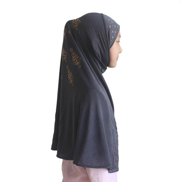Этническая одежда 10 шт. Мусульманские девочки хиджаб исламские шарфы мягкие растяжки для 7-14 лет, красотка, алмаз, хороший узор оптом