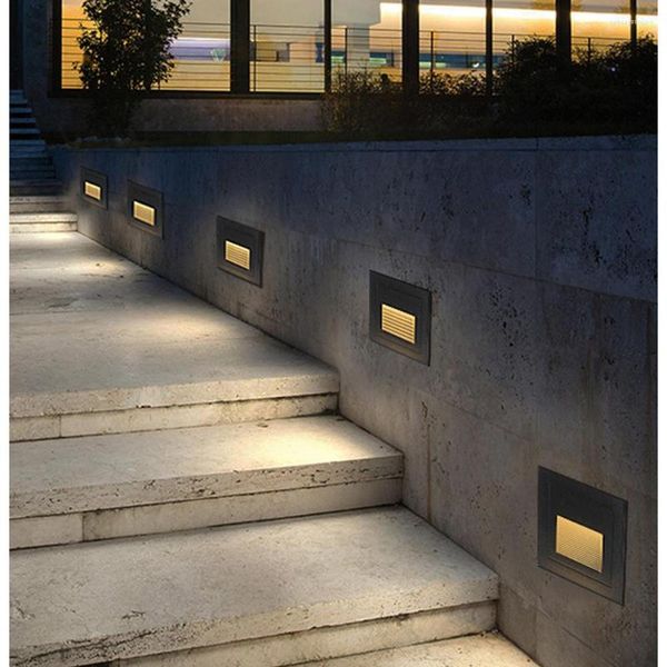 Lâmpada de parede LED Stair Light Etapa embutida IP43 Decoração de entrada de pátios à escada à escada à escada de escada de escada