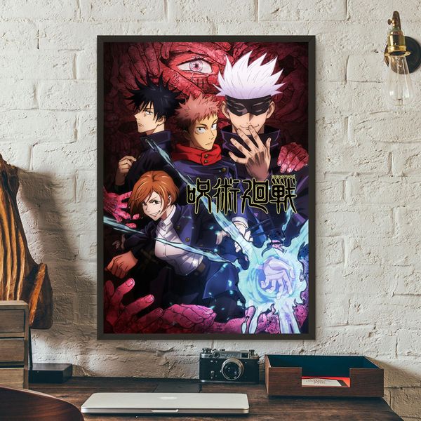 Anime clássico de parede modular Arte do mural Jujutsu Kaisen Poster Canvas Pintura do garoto Quarto de casa Decoração de parede Decoração de parede Arte da parede Decoração do quarto