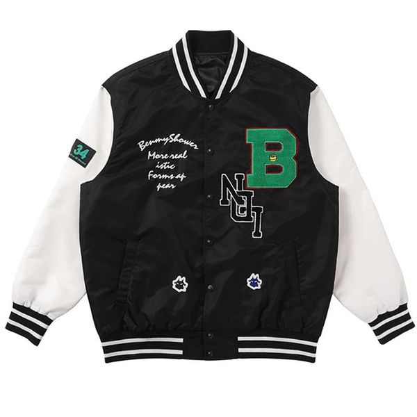 Giacche da uomo Lettera Ricamo Patch Giacca da baseball Uomo Logo Monopetto Bomber casual 2023 Cappotto stile college allentato primaverile