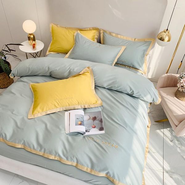 Bedding Sets Luxury Bordedery Conjunto de algodão Simples Seda King Size Designer Duvet Parrere de Lit Home Textile DH50FZP