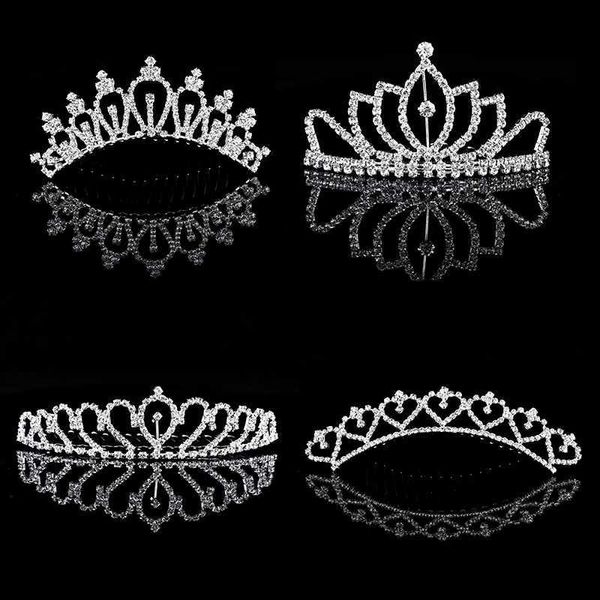 Diademi Elegante Sposa Corona Cristallo Accessori per capelli per bambini Pettine per capelli Strass Principessa Tornante per ragazze Compleanno Matrimonio Tiara Z0220