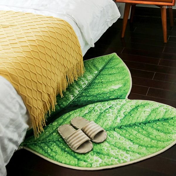 Teppiche 3D Grüne Blätter Teppich für Wohnzimmerboden Tür Matte Schlafzimmer Teppich kreativ große Badezimmer Küche Kinder Zimmer Tapete