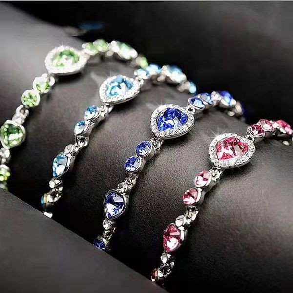 LINK BRACELETS CORRENTE MAIS DAS NOVIMENTE AÇONENTE ATEMENTE OCEANO ESTRELA DE CRISTAL Diamante