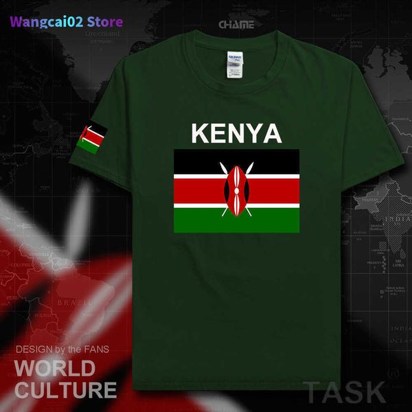 Herren-T-Shirts Republik Kenia Kenianische Männer-T-Shirt-Trikots Nation-Team-T-Shirt T-Shirt aus 100 % Baumwolle Sportbekleidung T-Shirts Landesflagge KEN 022023H